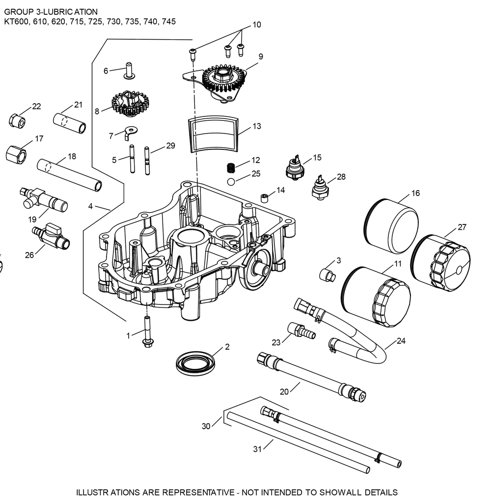 Kt745-3102 Lubrication Diagram and Parts List for KT745-3102  Cub Cadet Lawn Tractor